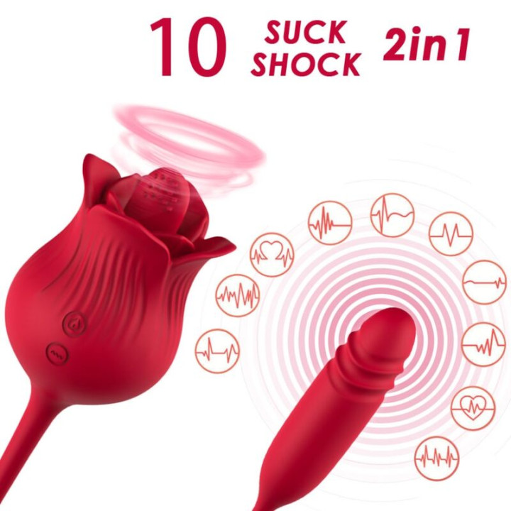 Armony - Clitorite Vibrante Leccata di Rosa e Vibratore Rosso
