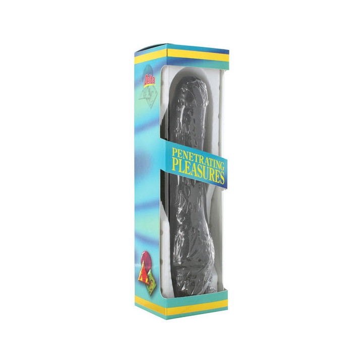 Seven Creations - Vinyl p-Form Vibrator Schwarz Penis 20 cm