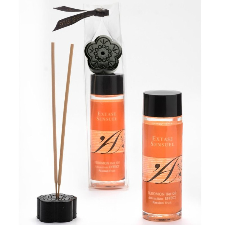 Extase Sensual - Óleo de Massagem de Efeito Calor Com Feromônios de Maracuj 100 ml