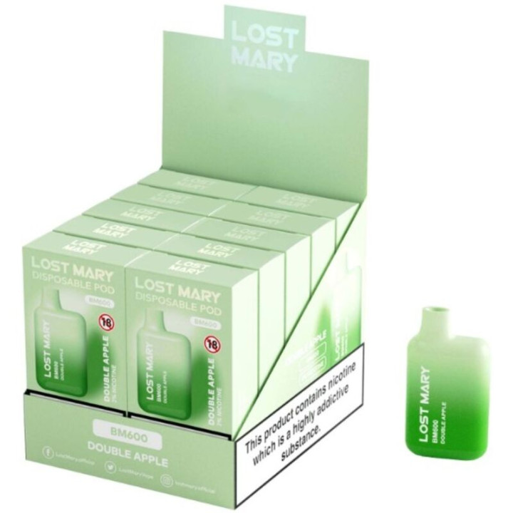 Lost Mary - Bm600 Nicotine Vaper 2% Descartável Duplo Apple