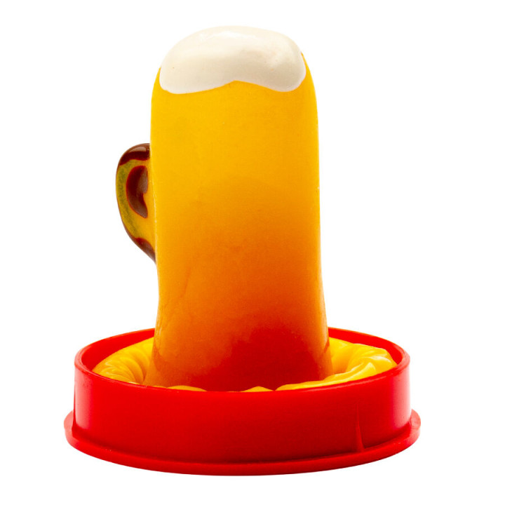 Condomerie - Handbemalte Neuheitskondome Ein Glas Bier