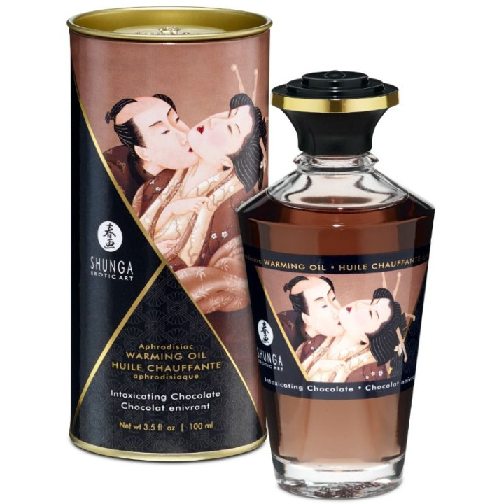 Shunga - Huile de Massage à Effet Chaleur Saveur Intense de Chocolat 100 ml