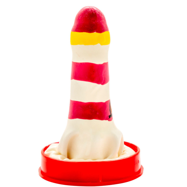 Condomerie - Handbemalte Neuheitskondome Leuchtturm