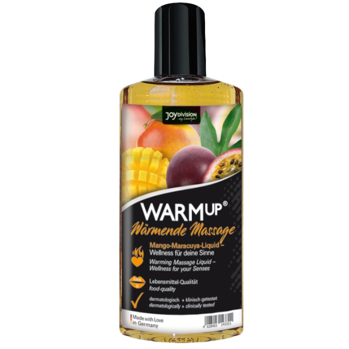 Joydivision Aquaglide - Olio da Massaggio Riscaldante Mango e Maracuya 150 ml