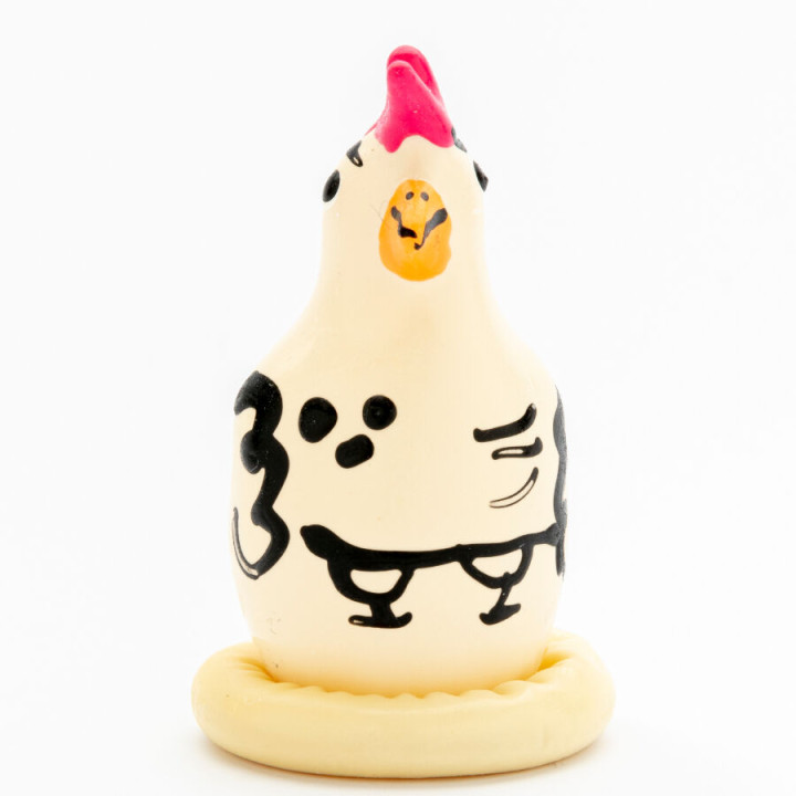 Condomerie - Handbemalte Neuheitskondome Cocky Rooster