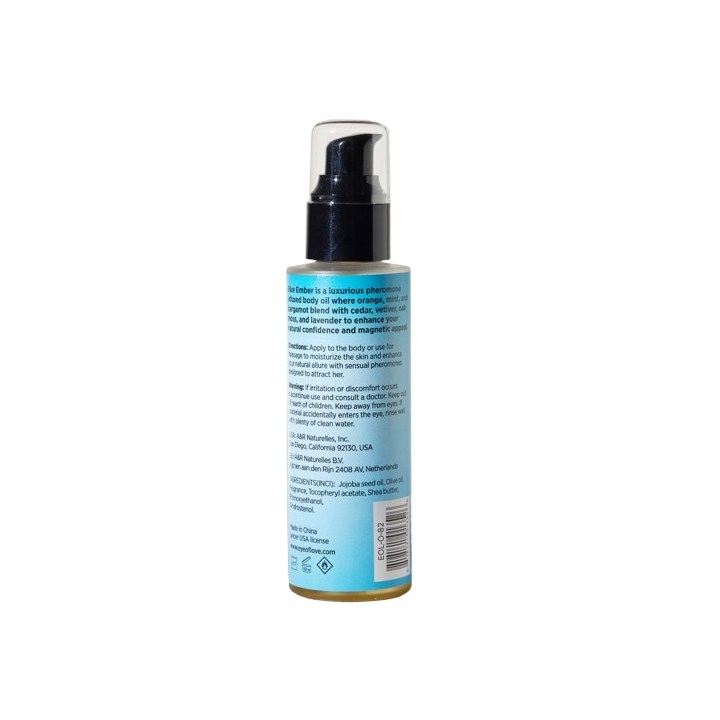 Eye of Love - Bloom Blue Ember Aceite Corporal Con Feromonas Para Atraer a Mujeres 120 ml
