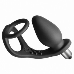 Rocks-Off - ro-Zen Estimulador Prostático Vibrador Con Doble Anillo 7 Velocidades Negro