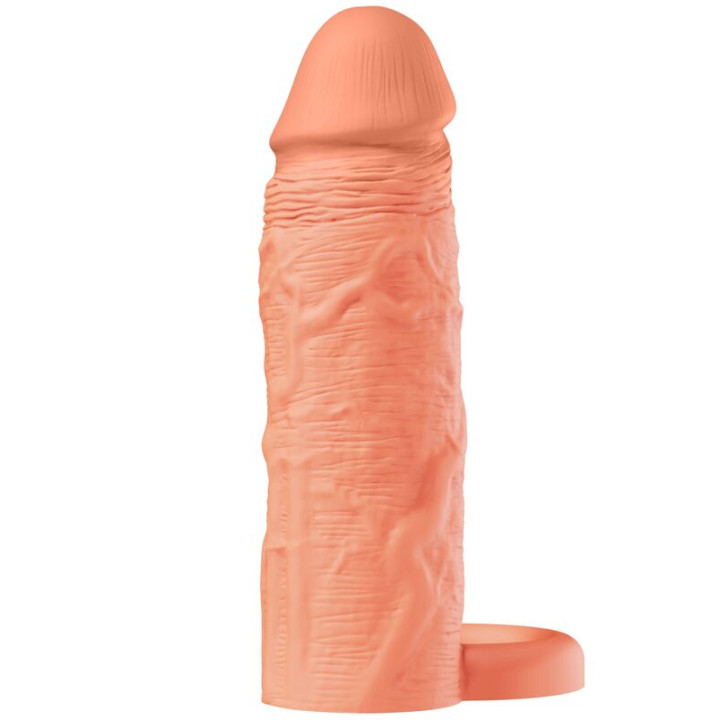 Hidden Desire - Inferno Funda Extensora de Silicona Líquida Con Anillo 15 cm - ø 4,5 cm Color Piel