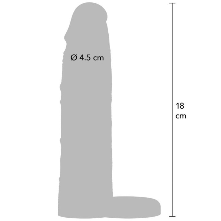 Hidden Desire - Inferno Funda Extensora de Silicona Líquida Con Anillo 18 cm ø 4,5 cm Color Piel