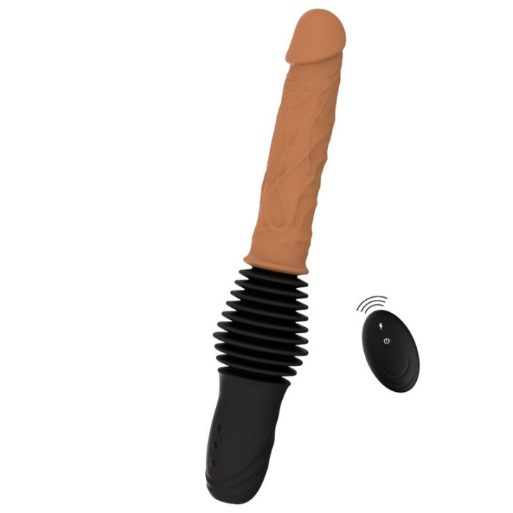 Hidden Desire - Inferno Vibrador Realista Con Doble Empuje y Control Remoto 40,5 cm Color Piel