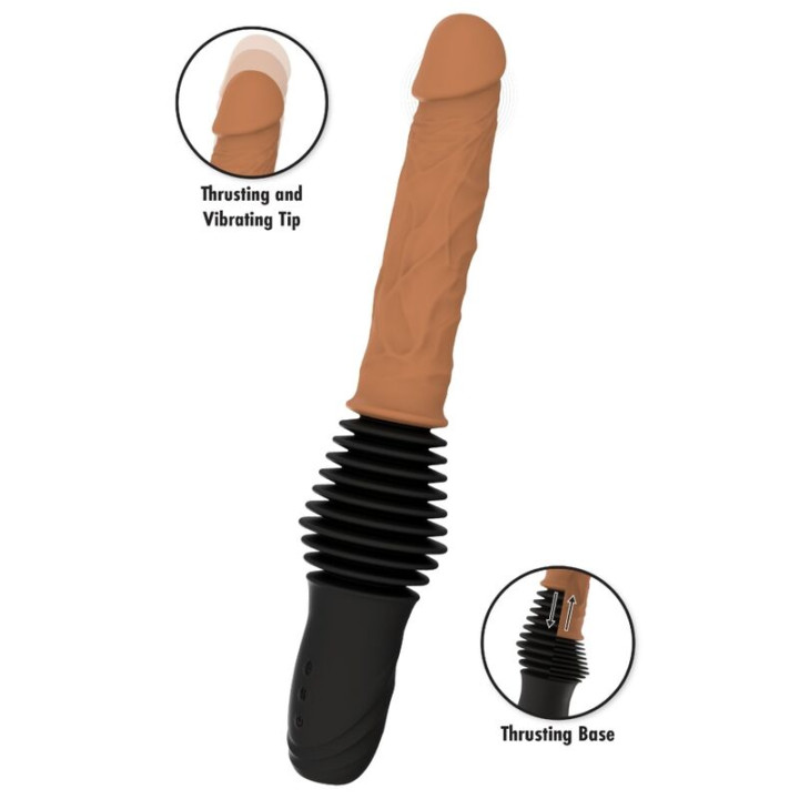 Hidden Desire - Inferno Vibrador Realista Con Doble Empuje y Control Remoto 40,5 cm Color Piel