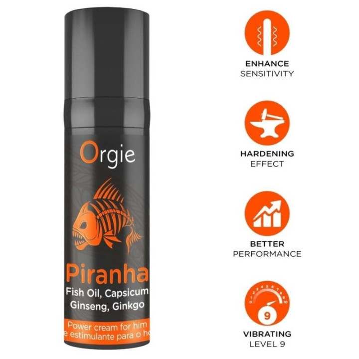 Orgie - Piranha Crema Potenciadora Para Hombre 15 ml