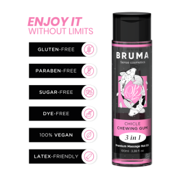 Bruma - Premium Masaz Guma do Zucia Goracym Olejkiem 3 w 1 - 100 ml