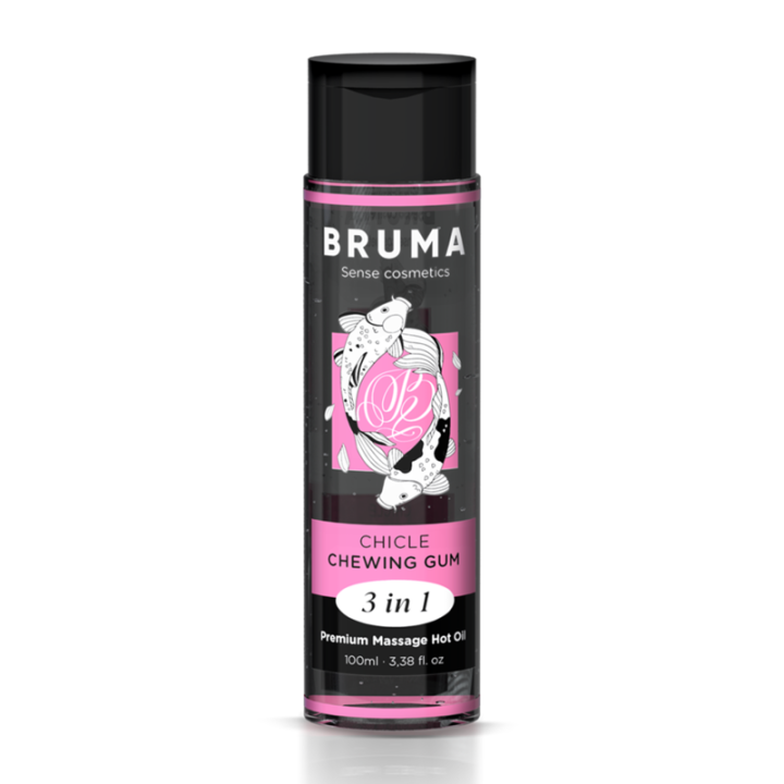 Bruma - Premium-Massageöl Mit Wärmeeffekt, Gum-Geschmack 3 in 1 - 100 ml