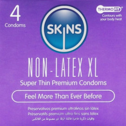 Skins - Préservatifs Sans Latex, Paquet de 4, Format xl