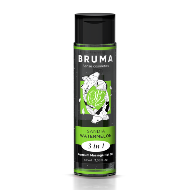 Bruma - Premium-Massageöl Mit Wärmeeffekt, Wassermelone-Geschmack 3 in 1 - 100 ml