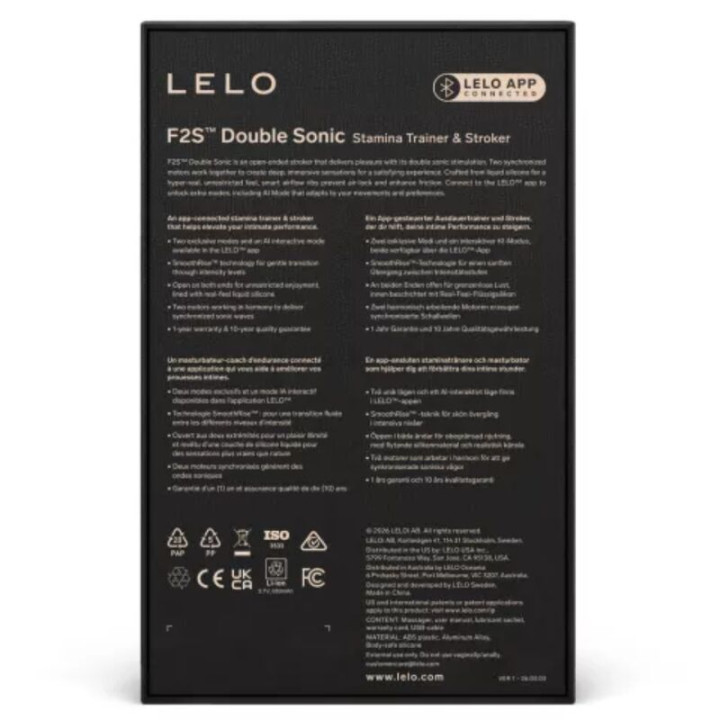 Lelo - F2s Double Sonic Masturbador Masculino Con Doble Estimulación Sónica Verde Azulado