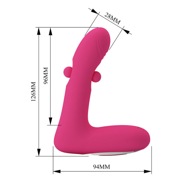 Pretty Love - Duden Vibrador de Silicona Recargable 12 Modos de Vibración y 3 Modos de Balanceo Rosa