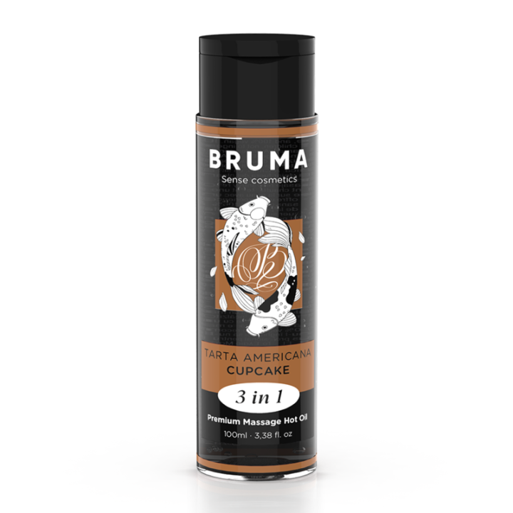 Bruma - Huile de Massage Premium Effet Chaleur Saveur Cupcake 3 en 1 - 100 ml
