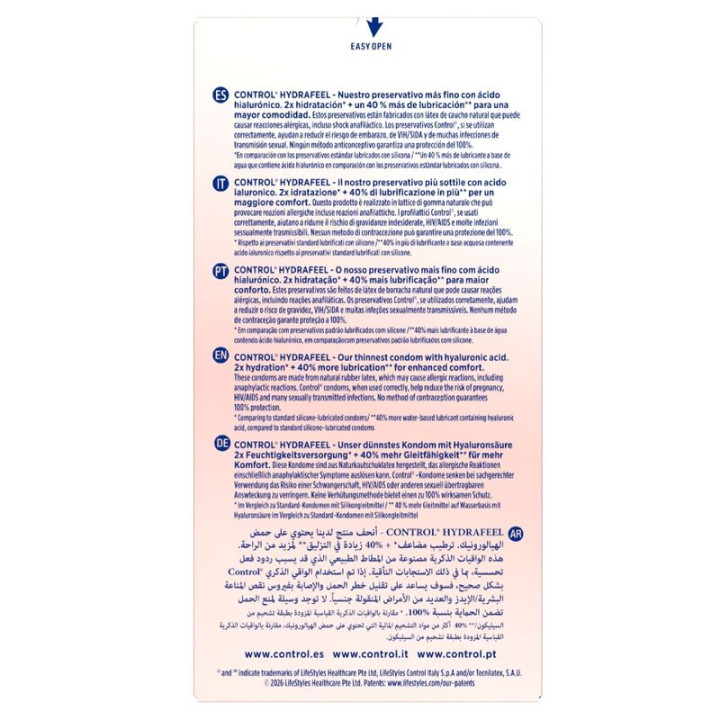 Control - Hydrafeel Preservativos Ultrafinos Con Ácido Hialurónico 10 Uds