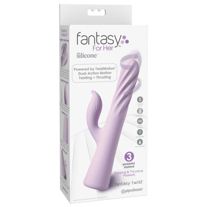 Fantasy For Her - Fantasy Twist Vibrador Twistmotion Con Rotación y Empuje Morado