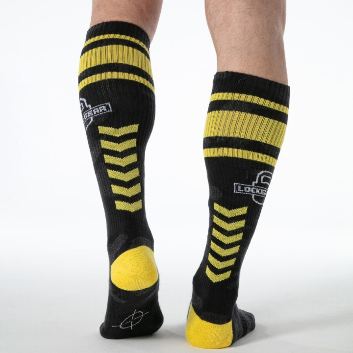 Locker Gear - Piston Socks Altos Negros y Azules Talla Única