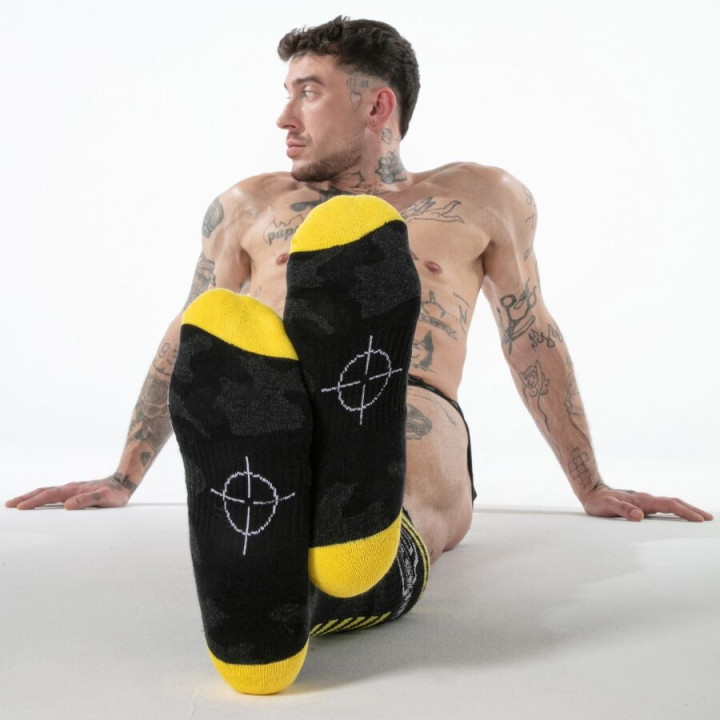 Locker Gear - Piston Socks Altos Negros y Azules Talla Única