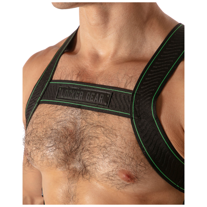 Locker Gear - Piston Harness Arnés Corporal Masculino Ajustable l/xl Verde Neon