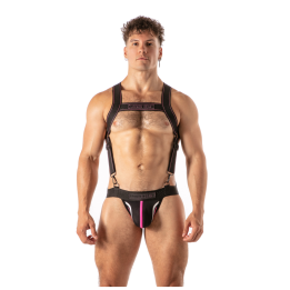 Locker Gear - Piston Harness Arnés Corporal Masculino Ajustable Rosa Neon s/m