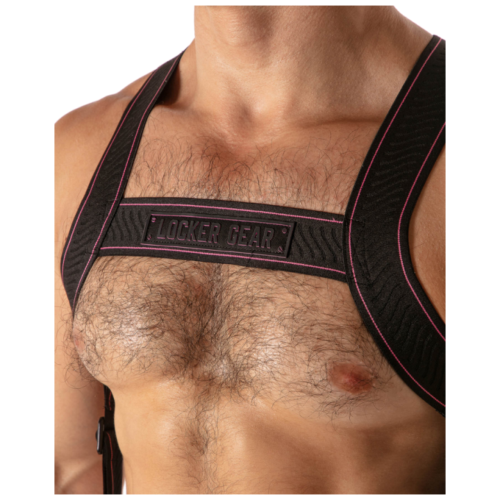 Locker Gear - Piston Harness Arnés Corporal Masculino Ajustable Rosa Neon s/m