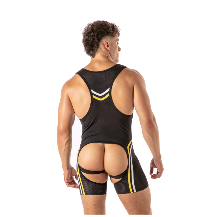 Locker Gear - Piston Chap Singlet Body Masculino Con Escote y Abertura Frontal Amarillo l