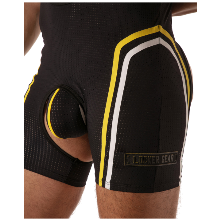 Locker Gear - Piston Chap Singlet Body Masculino Con Escote y Abertura Frontal Amarillo l
