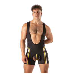 Locker Gear - Piston Chap Singlet Body Masculino Con Escote y Abertura Frontal Amarillo xl