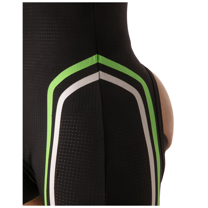 Locker Gear - Piston Chap Singlet Body Masculino Con Escote y Abertura Frontal Verde Neon m