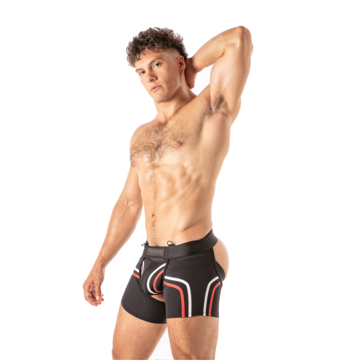 Locker Gear - Piston Short Chap Boxer Masculino Con Abertura Frontal Rojo m