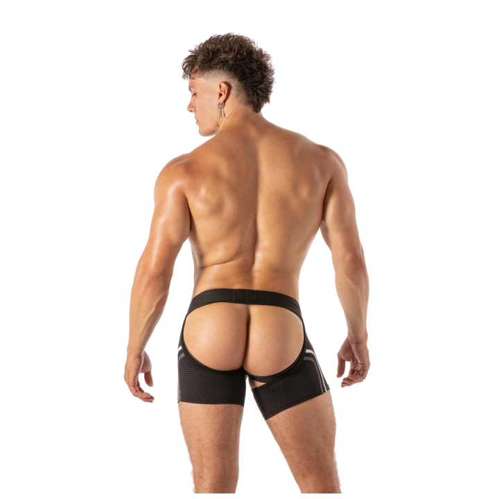 Locker Gear - Piston Short Chap Boxer Masculino Con Abertura Frontal Negro s