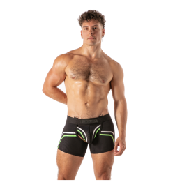 Locker Gear - Piston Short Chap Boxer Masculino Con Abertura Frontal Verde Neon m