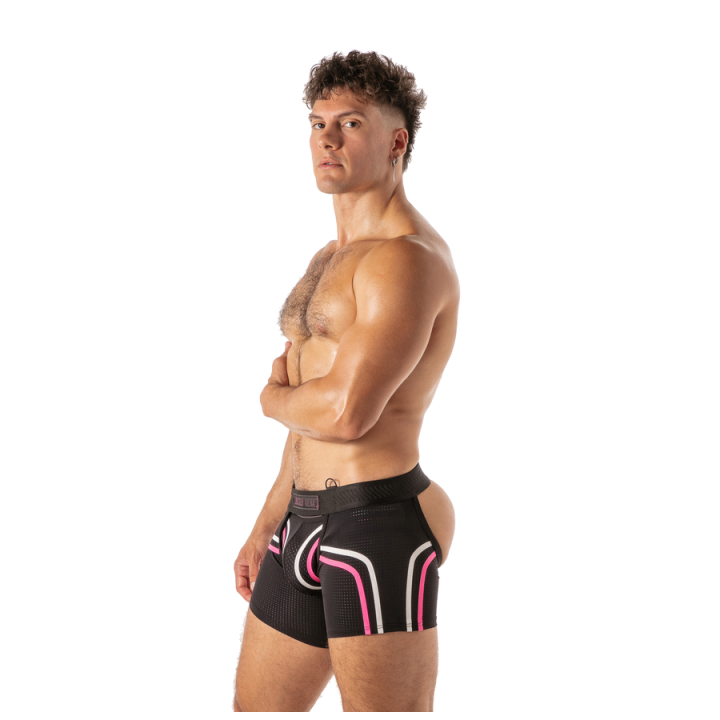 Locker Gear - Piston Short Chap Boxer Masculino Con Abertura Frontal Rosa Neon s