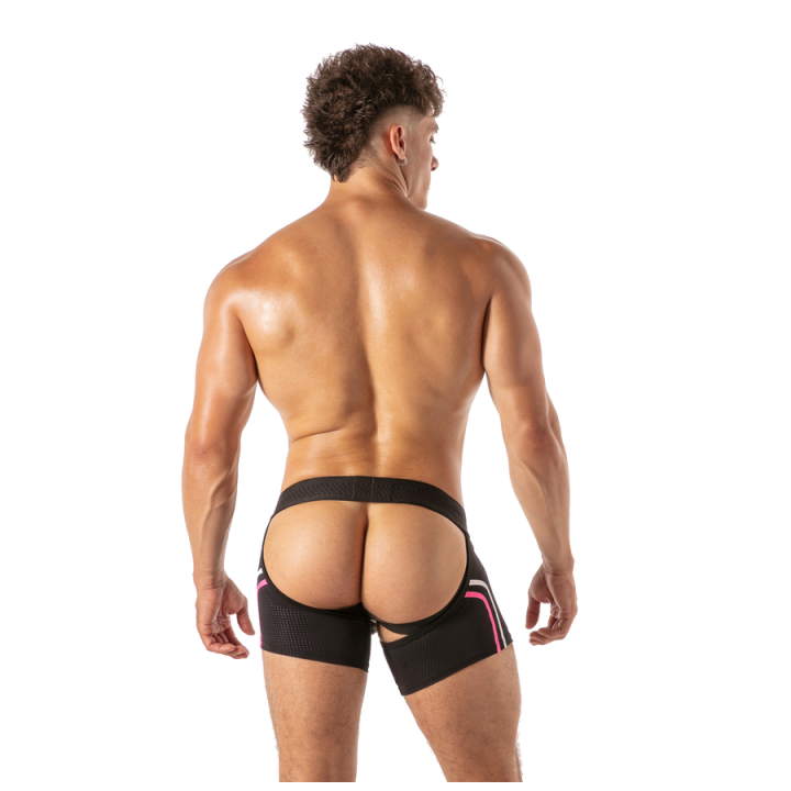 Locker Gear - Piston Short Chap Boxer Masculino Con Abertura Frontal Rosa Neon m