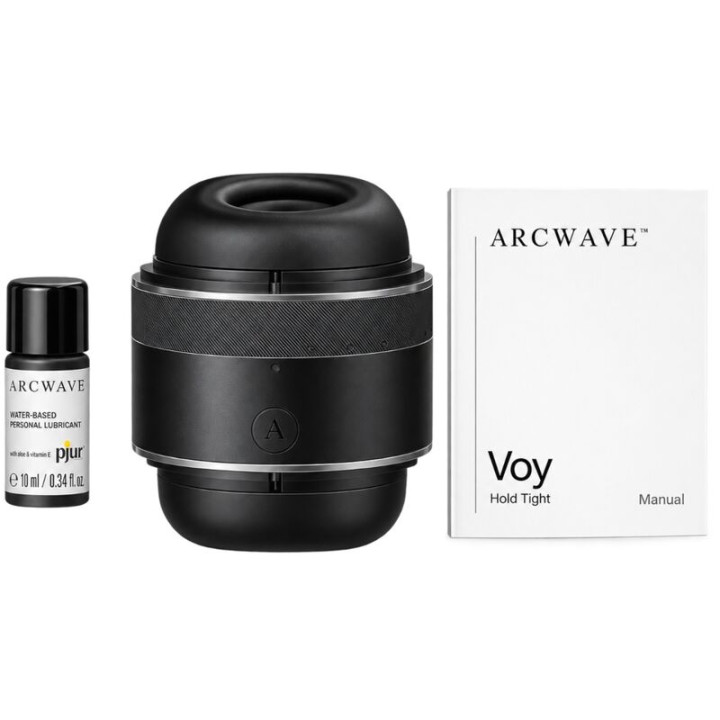 Arcwave - Voy Masturbador Masculino Con 8 Ajustes de Presión Negro Incluye Lubricante 10 ml