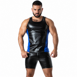 Locker Gear - Punch Hole Leatherette Camiseta de Tirantes Azul m