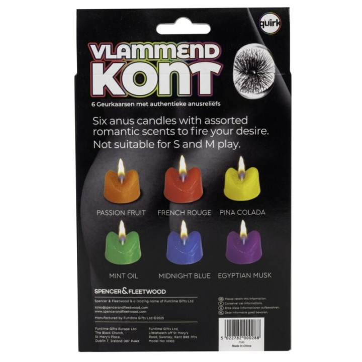 Spencer & Fleetwood - Blazing Booty Anus Candles Velas Con Forma de Ano Para Fiestas