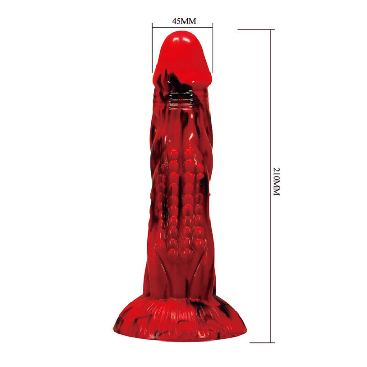 Power Monsters - Minotaur Fantasy Dildo With Suction Cup 21 cm ø 5 cm Red & Black
