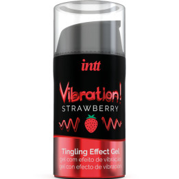 Intt - Silny Stymulator Intymny Plyn Wibrujacy Zel Truskawka 15ml