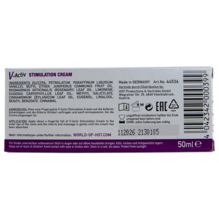 Hot - v-Activ Stimulation Cream For Women 50 ml