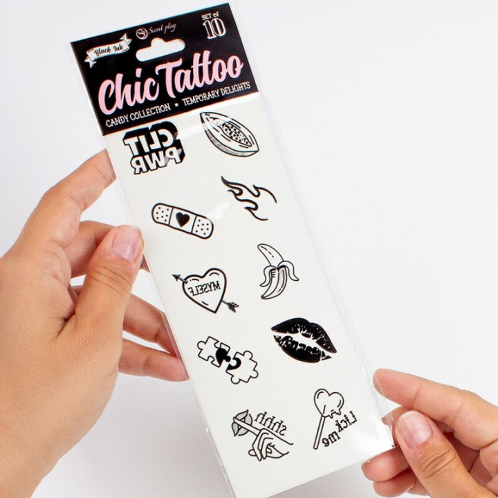 Secret Play - Conjunto de 10 Tatuagens Temporrias da Coleo de Doces