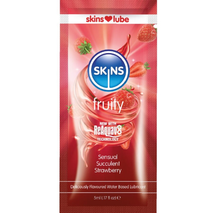 Skins - Lubrificante Fruttato a Base d'Acqua Fragola Monodose 5 ml