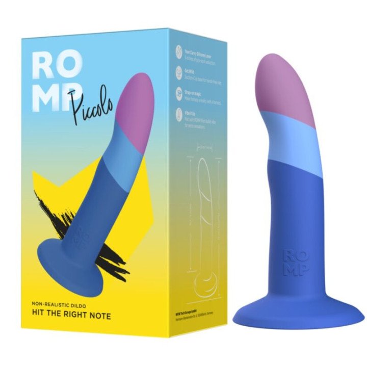 Romp - Dildo in Silicone Piccolo Con Ventosa Tricolore 14 cm