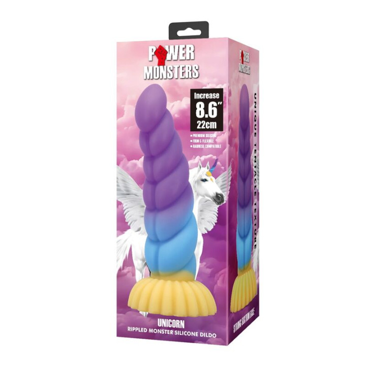 Power Monsters - Unicorn Dildo Tricolor 22 cm ø 5 cm