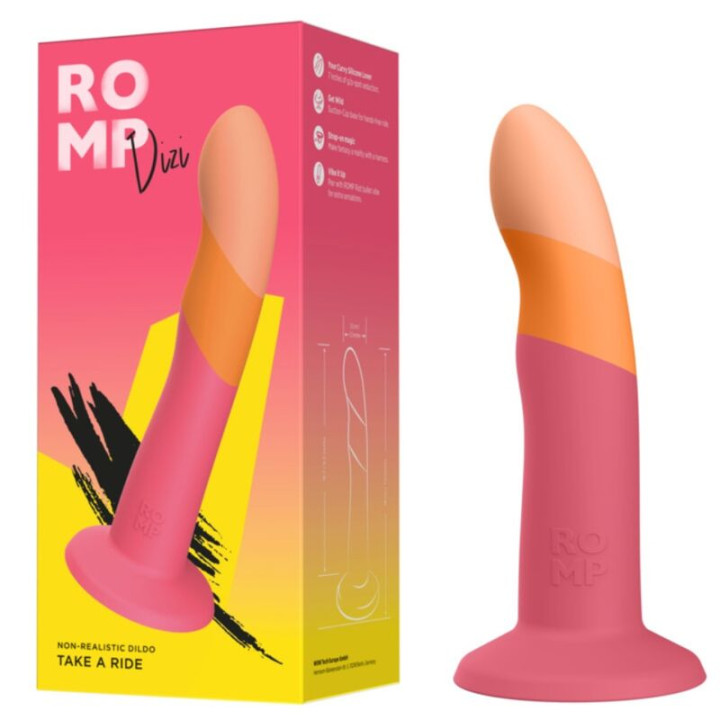 Romp - Dizi Dildo in Silicone Con Ventosa Tricolore 18 cm